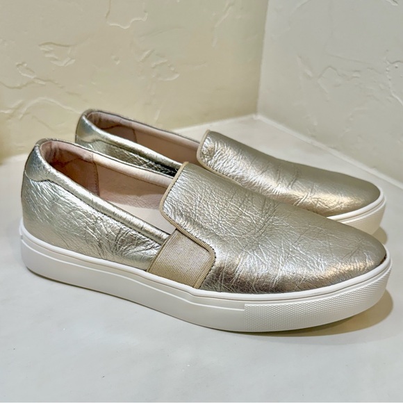 Birdies Shoes - NWOT Birdies “The Swift” Gold Leather Sneakers